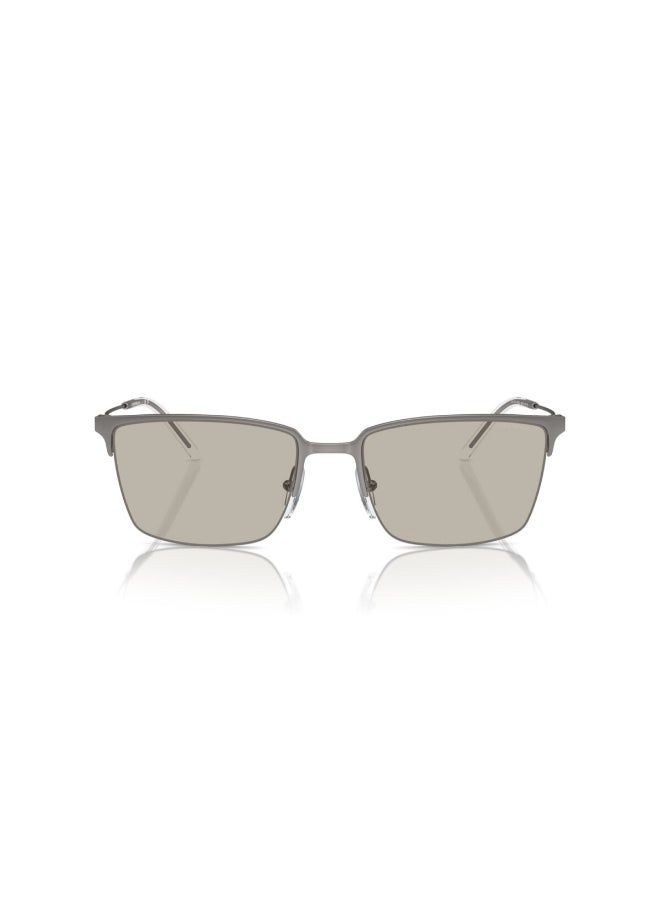 EMPORIO ARMANI EA 2155 3003/3 Men Semi-Rimless Square Sunglasses - Lens Size: 58 mm - Image 3